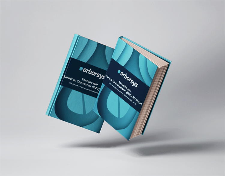 Zwei schwebende Bücher auf grauem Hintergrund mit dem blauem Bucheinband